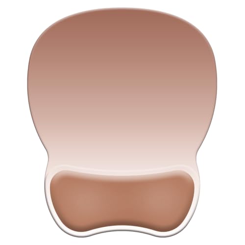 Ergonomic Mouse Pad with Wrist Rest, Comfortable Gel Concave Mouse Pad | Pain Relief Mouse Pads with Smooth Wrist Support for Office & Home Gradient Light Brown - color: Gradient Light Brown
