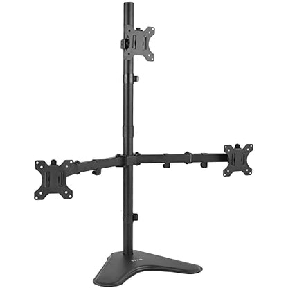 VIVO Triple LCD LED Computer Monitor Desk Stand, Free Standing Heavy Duty Fully Adjustable Mount for 3 Screens up to 30 inches STAND-V003E - size: 13" to 30" screens, style: Freestanding