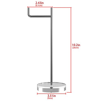 GEEKRIA Headphone Stand with Clear Acrylic Base, Steel Support Rod and Easy Assembly, Desktop Headset Holder for AirPods Max, Sony WH-1000XM Series and Other Over-Ear Headphones