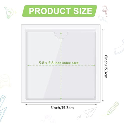 30 Pack Self-Adhesive Index Card Pockets with Top Open for Loading - Ideal Index Card Holder for Organizing and Protecting - Crystal Clear Plastic(6 x 6 Inches) - size: 6 x 6 Inches