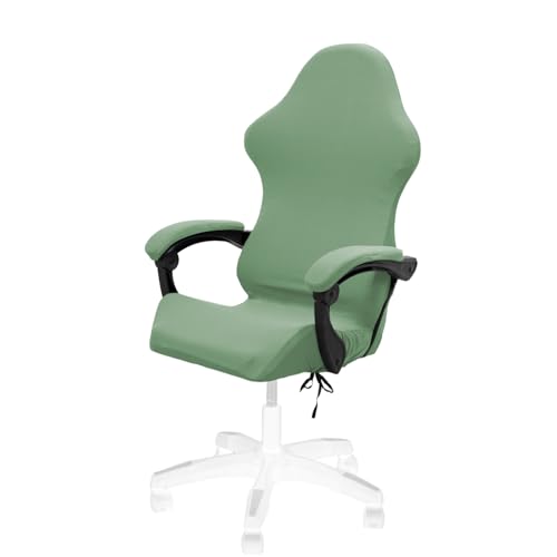 Gaming Chair Cover Set with Armrest Covers, Stretch Ruffled Slipcover for Racing Office Computer Reclining Chairs (Avocado Green) - color: Avocado Green