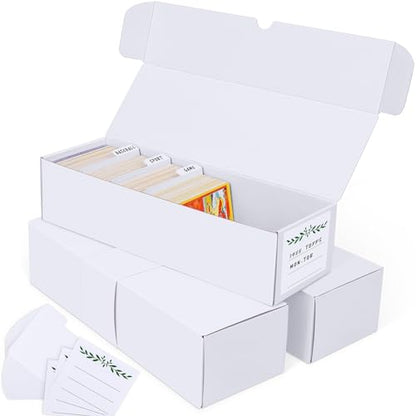 Trading Card Storage Box, Cardboard Storage Boxes with Dividers for Baseball, Sports, Game, Playing Card Collection Organizer, pack of 3 - size: 3 pack with 12 dividers