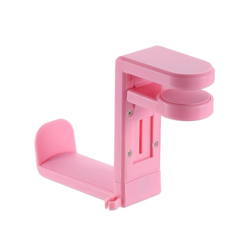 HARFINGTON Headphone Stand Holder 360 Degree Adjustable Clamp Desk Hook Clamp 0.39"-1.65" Clamping Range PC Gaming Headset Stand for Headphone Earphone, Pink - color: Pink
