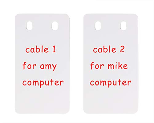 ONLYKXY 10 Pieces 30x60mm Plastic Hang Tags, Rectangle PVC Shipping Tags, Double Hole Cable Identification Labeling Tags