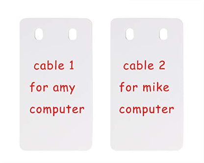 ONLYKXY 10 Pieces 30x60mm Plastic Hang Tags, Rectangle PVC Shipping Tags, Double Hole Cable Identification Labeling Tags