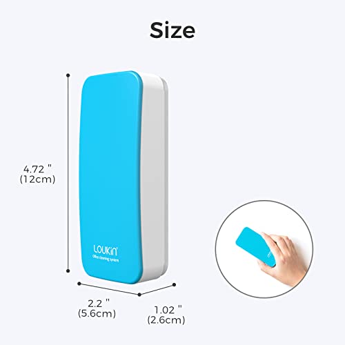 loukin Magnetic Dry Erase Eraser, Whiteboard Eraser, Glass Board Remover, 3.4 fl oz Whiteboard Cleaner Included, for Classroom, Home and Office Use (Blue) - color: Blue-1 Pack