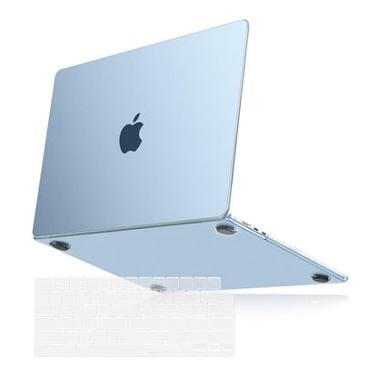 MOSISO Ultra-Thin & Seamlessly Closes Cover Compatible with MacBook Air 13 inch Case M5 M4 M3 M2 2026-2022 A3449 A3240 A3113 A2681, 2 in 1 Kit Anti-Fingerprints Shell for Mac Air 13.6, Sky Blue Clear - color: Sky Blue Clear