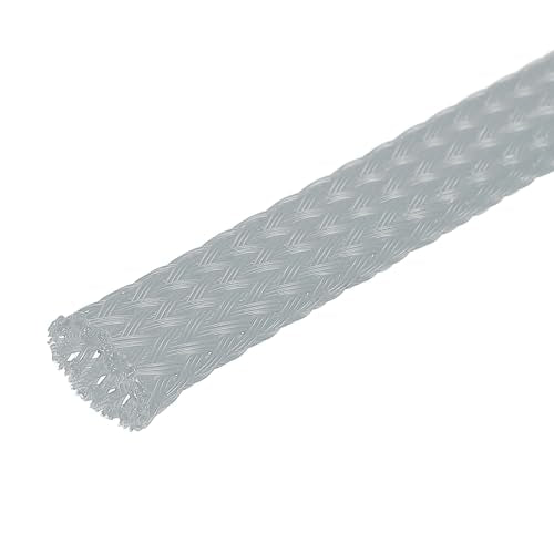 uxcell Expandable Sleeving, 1/4-inch 100ft Cable Sleeve, Gray - color: Gray, size: 1/4" x 100 Ft