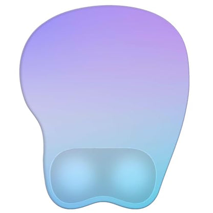 Mouse Pad with Wrist Rest Ergonomic Mouse Pad with Comfortable M-Shape Pain Relief Wrist Support Non-Slip PU Base Mousepad for Laptop, Office & Home (Blue Violet) - color: Blue Violet