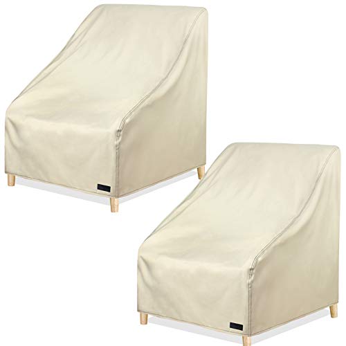 NettyPro Patio Chair Covers for Outdoor Furniture 2 Pack, Waterproof Heavy Duty Lawn Patio Furniture Cover Deep Seat Dining Chair Covers, 30W x 33D x 34H inches, Beige - color: Beige, size: 2 Pack - 30 x 33 x 34 inch