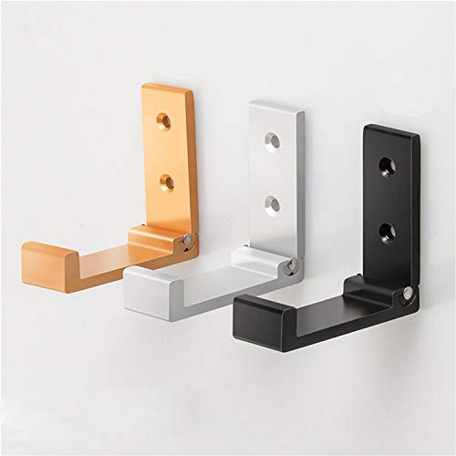 ZEYU Folding Coat Hooks, 5Pcs Wall Hooks for Hanging Coat Towel Hooks Hardware Heavy Duty Aluminum Alloy Headphone Holder Hooks No Rust Wall Mounted with Screws for Hat Bags Fitness Equipment Golden - color: Gold