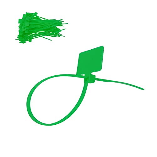Crapyt 100 PCS Nylon Cable Zip Ties with Lable Tag Green Strong 6 Inch Writable Marker Cord Tags Heavy Duty Plastic Wire Ties Home Indoor/Outdoor Self-Locking Bright Color Reminding - style: 145mm/5.71" Green