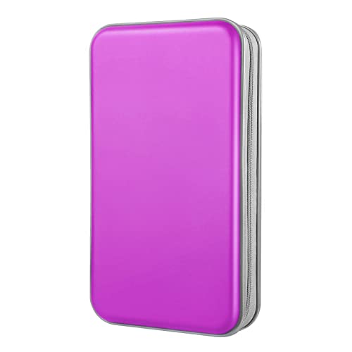 DVD Case, Bivisen CD Case Holder Wallet Binder 96 Capacity CD/DVD Cases Storage Holder Binder Organizer Wallet Book for Car Home Travel (Puple) - color: Puple