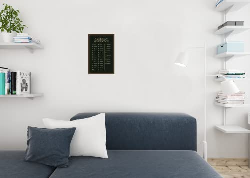 American Morse Code Chart Poster Military Alphabet Binary Machine Numbers Picture Morris Ham Radio Posters Message Learning Charts Mores Army Navy Cool Wall Art Print Poster 12x18 - size: 18"L x 12"W
