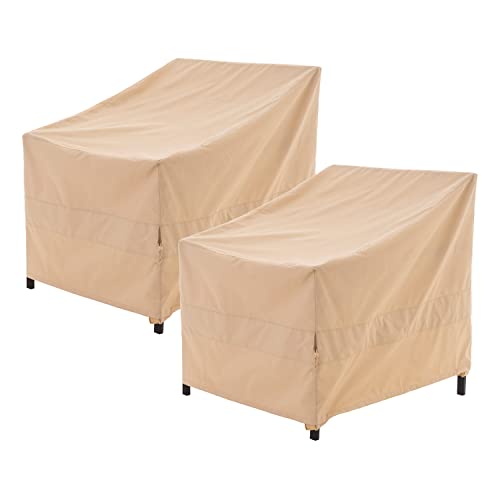 WJ-X3 Patio Chair Covers, Heavy Duty Waterproof Outdoor Patio Furniture Covers for Outdoor Chairs, Adirondack Chairs, Tolix Chairs, Beige, 34"W x 36"D x 36"H, 2 Pack - color: Beige, size: 34W x 36D x 36H, 2-Pack, Adirondack Chair