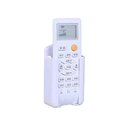 Air Conditioner Remote Control Holder Rack Self Adhesive Media Storage Box Case Wall-Mount Organizer Stand Mount Bracket Air Conditioner Remote Control Holder Rack Self Adhesive Media Storage Box Case - color: White