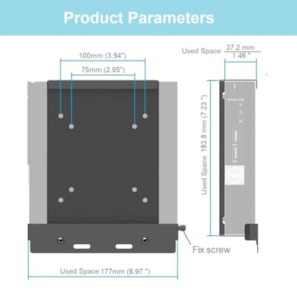 Mini PC Mount for Dell Micro, Wall, VESA, Under Desk Mount Compatible with Dell OptiPlex Micro Form Factor Case, Fits Dell MFF 7090 5070 3040, 3050, 3070, 3080, 5050, 5060 and More