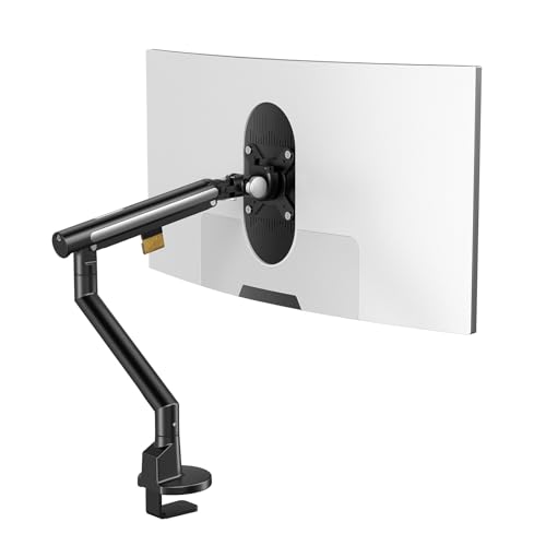 Monitor Arm Stand, 24 to 43 Inch Single Monitor Mount, C Clamp Only, Mechanical Spring Desk Mount, Holds 6.6-26.4 lbs, Fit 75x75/100x100 VESA,(Black) - color: black