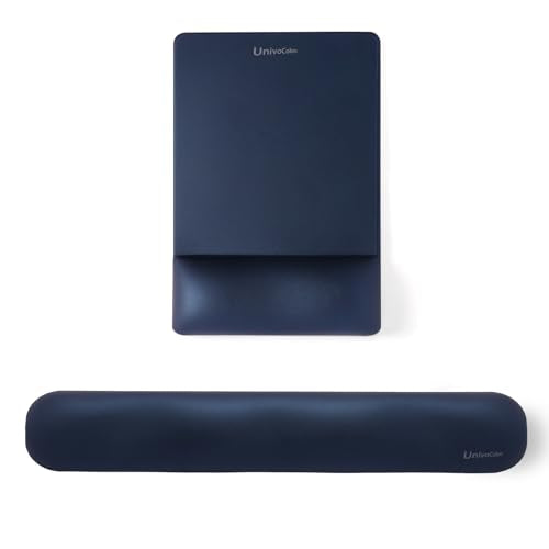 UnivoColors Design-Wave Set of Keyboad Wrist Rest & Mouce Pad,Artificial Sheepskin+Memory Foam+Ergonomic+Anti-Slip Gel, Resilience Support During Work and Gaming,Keyboard Accessory,Tangerine - color: Km_tangerine, style: Keyboard Wrist Rest & Mousepad Sui