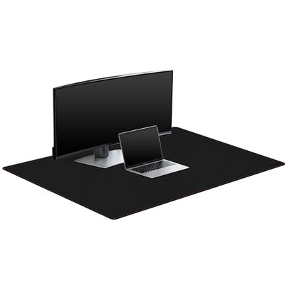 ZORESYN Leather Desk pad (47.24" x 31.50") - pu Leather Desk mat with Suede Base - Large Gaming Mouse pad Waterproof Table Mat Desktop Writing Pad Mouse Mat (Black) - color: Black, size: 47.2L x 31.5W inches