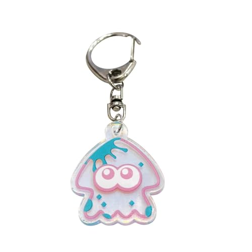 Game Squid Acrylic Keychain Set Anime Figure Pendant Keyrings Novelty Party Gift for Fans Boys Girls Women - color: Pink Squid Keyrings