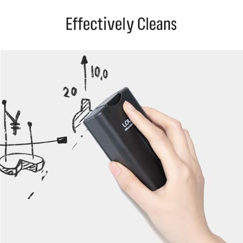 loukin All-in-One Magnetic Dry Erase Eraser, Patent Whiteboard Eraser with Whiteboard Cleaner, Ideal for Classroom, Home and Office Use, 2 Markers Included - color: Black (All-in-one)