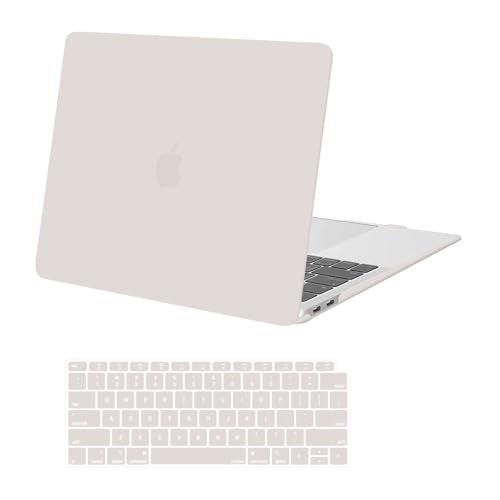 MOSISO Compatible with MacBook Air 13 inch Case M1 2021 2020 2019 2018 Release A2337 A2179 A1932 Touch ID, Plastic Hard Shell Cover&Keyboard Cover for MacBook Air 13.3 inch Case M1, Rock Gray - color: Rock Gray