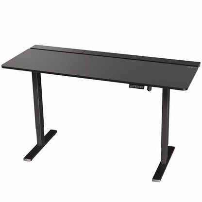 VIVO Black 71 x 30 in Stand Up Desk, DESK-KIT-1B6-P3B-71 | Electric, Holds 220 lbs, Sit Stand, Height Adjustable Table, Cable Tray, Full-Size Mouse Pad, Office Furniture, Black Frame - color: Black Top / Black Frame, size: 71 x 30