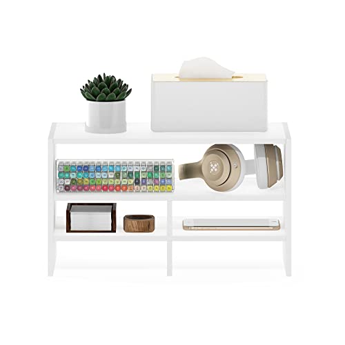 Furinno Hermite Desk Top Organizing Shelf Bookcase, White - color: White, size: 16.4-Inch