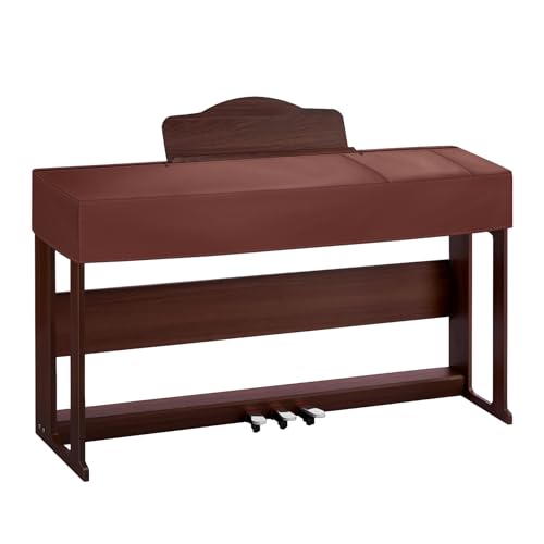 Explore Land 88 Keys Digital Piano Dust Cover with Music Stand Opening and Pockets - Waterproof Leatherette Electronic Keyboard Cover Fits for Most Piano(Burgundy) - color: Burgundy