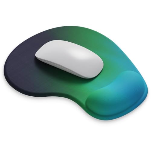 Office Mousepad with Gel Wrist Support - Ergonomic Gaming Desktop Mouse Pad Wrist Rest - Design Gamepad Mat Rubber Base for Laptop Computer -Silicone Non-Slip Special-Textured Surface (12AuroraB) - color: 12AuroraB