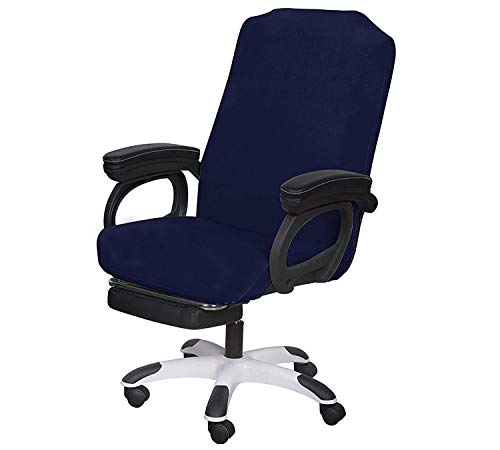 SARAFLORA Office Chair Cover- Large, Navy- Removable Computer Chair Covers for Office Chair with Zipper for Universal Rotating Chair Desk Chair Cover High Back Chairs Seat Washable Protector for Pets - color: Navy, size: Large | 1PCS