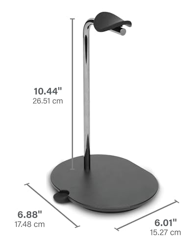 Sanus Sonos Ace Headphones Stand - Premium Stand w/Silicone Cradle Prevents Creasing & Built-in Cable Management w/Magnetic Clip for Fast Charging - Tool-Free Setup - Black Sonos Headphones Holder - color: Black