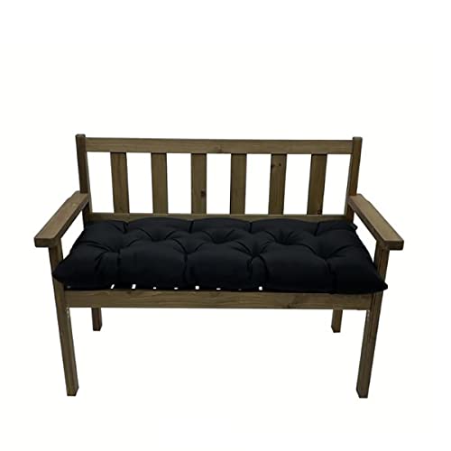 Outdoor Waterproof Bench Cushions, Garden Bench Cushion Tufted Chair Pad, 20 x 40 in Replacement Seat Pad Cushion for Outdoor Garden Patio Bench Porch Swing, Black - color: Black