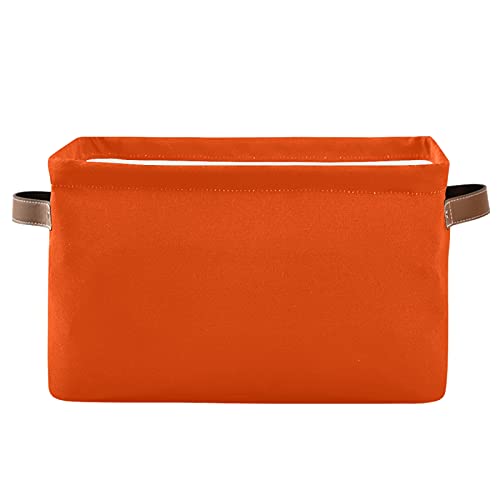Storage Basket Plain Orange Solid Color Storage Bin Cube with Handles Foldable Storage Baskets for Shelves Living Room Home Decor 1PC - color: H, size: 1PCS