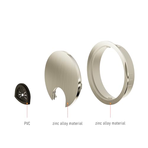 Desk Grommet 3-1/8 Inch 80mm, Zinc Alloy Computer Desk Wire Hole Cover, Office Desktop Cord Cable Hole Metal Ring, Brushed Silver - size: 3-1/8" Brushed Silver