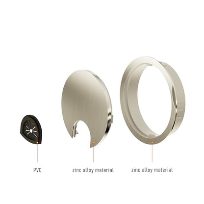 Desk Grommet 2-3/8 Inch 60mm, Zinc Alloy Computer Desk Wire Hole Cover, Office Desktop Cord Cable Hole Metal Ring, Brushed Silver - size: 2-3/8" Brushed Silver