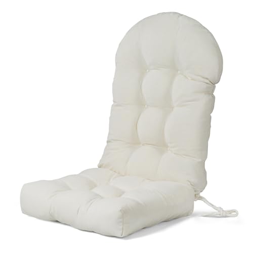 Rocking Chair Cushions Set - Non-Slip Adirondack Chair Cushions with Ties Indoor/Outdoor Rocking Chair Pad for Living Room, Bedroom, Balcony, Office - color: Indoor White