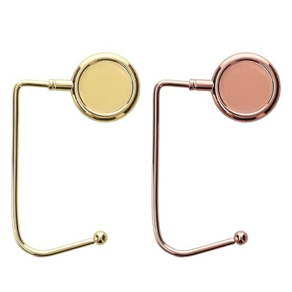 kwmobile Purse Hook for Table - Set of 2 Purse Holder - Handbag Hanger - Portable Bag Holder - Bag Hooks for Desk - Table Hook Gold/Copper - color: gold / copper