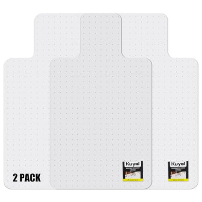 Kuyal Office Chair Mat for Carpet, 2 Pack 45x53 Clear Heavy Duty Computer Chair Mat with Lip, Under Desk Protector Carpeted Floors Mat, Easy Chair Movement,Ship Flat - size: 45" X 53" with Lip 2Pack