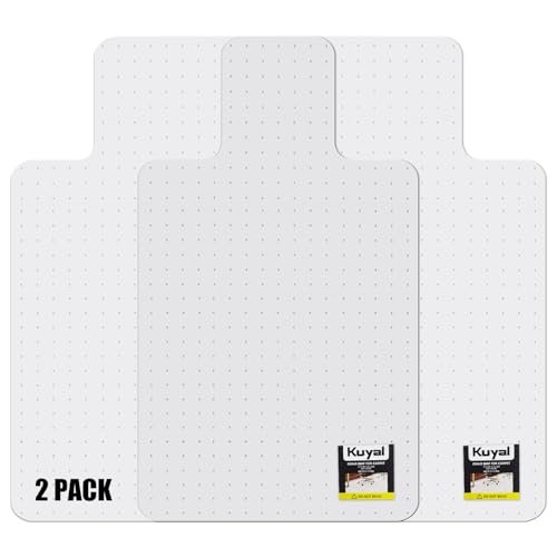 Kuyal Office Chair Mat for Carpet, 2 Pack 45x53 Clear Heavy Duty Computer Chair Mat with Lip, Under Desk Protector Carpeted Floors Mat, Easy Chair Movement,Ship Flat - size: 45" X 53" with Lip 2Pack