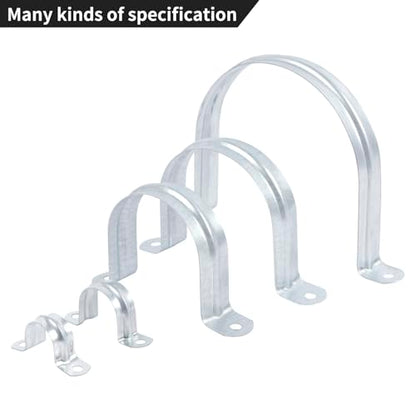 30 PCS 1-1/4 Inch Reinforced Rigid Pipe Strap , 2 Holes U Bracket Cable Clamp Hanger, Zinc Coated Tension Tube Clip, Conduits Strap Clamps for Pipe Fixing on Various Surfaces, 32 mm - size: 1-1/4Inch(32mm) 30PCS