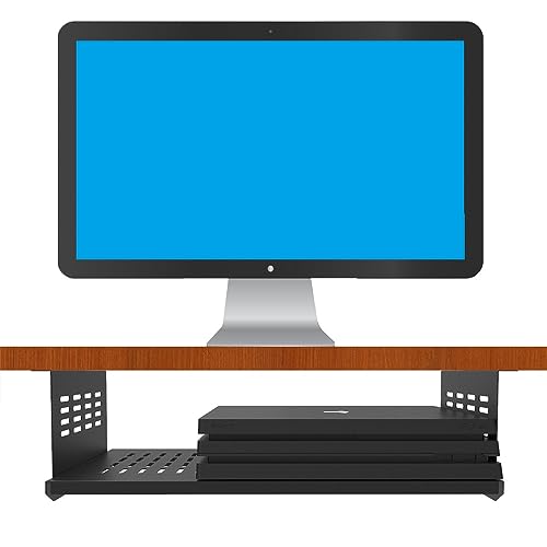 Under Desk Computer Mount for Small Form Factor SFF Computers and PCs,Using Space 17.3" x H 4" x D 12", Compatible with PlayStation 4, PS4 Slim, PS4 Pro,Gaming Under Desk(4inch High) - size: 4inch High