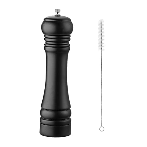 Wooden Pepper Mill Black Pepper Grinder Kit Manual Mills Solid with Strong Adjustable Ceramic Grinders Set 8 Inches - color: E Black Wooden Pepper Mill