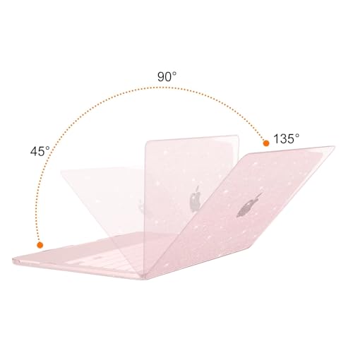 MOSISO Sparkly Glitter Case Compatible with MacBook Neo Case 13 inch 2026 Release Model A3404 with A18 Pro Chip, Crack-Resistant Protective Hard Shell Case&Keyboard Cover&ScreenFilm&Pouch, Blush - color: Blush