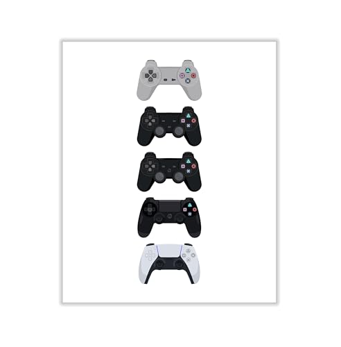 Poster Master Video Game Canvas - Controller Evolution Print - Geeky & Gamer Art - Minimal Gaming Consoles Wall Design - Great Game Room or Boy's Bedroom Wall Decor - 16x20 ROLLED Canvas - color: Style-04, size: 16"L x 20"W