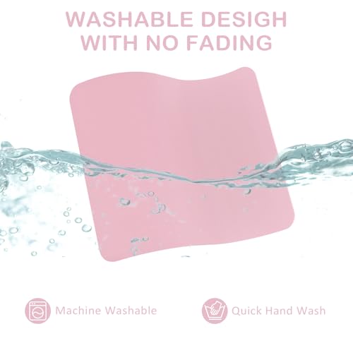eulps Mouse Pad with Stitched Edge, Multiple Patterns Computer Mouse Pads with Non-Slip Rubber Base, Washable Cloth Mousepad, for Gaming, Laptop, PC (Pink) - color: 04Pink