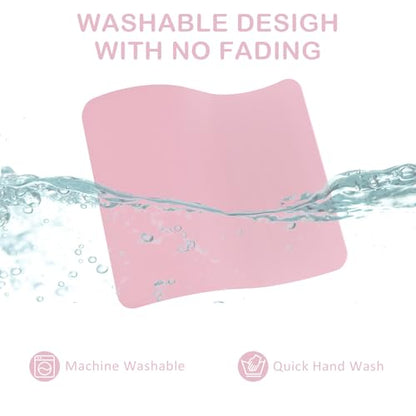 eulps Mouse Pad with Stitched Edge, Multiple Patterns Computer Mouse Pads with Non-Slip Rubber Base, Washable Cloth Mousepad, for Gaming, Laptop, PC (Pink) - color: 04Pink