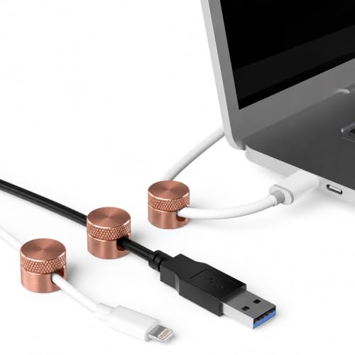 Cable Cord Organizer Holder, Durable Self-Adhesive, Cable Management, Design for Desk, Nightstand, Car & Office (Rose Gold) - color: Rose Gold