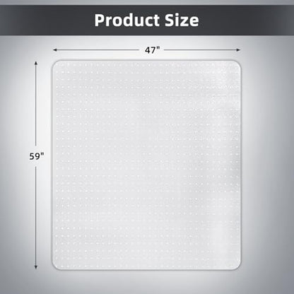 Office Chair Mat for Carpet Floor, Heavy Duty Desk Chair Mat for Low/No Pile Carpeted Floors, Anti Slip Carpets Protector for Home Office (47" x 59") - size: 47" x 59"